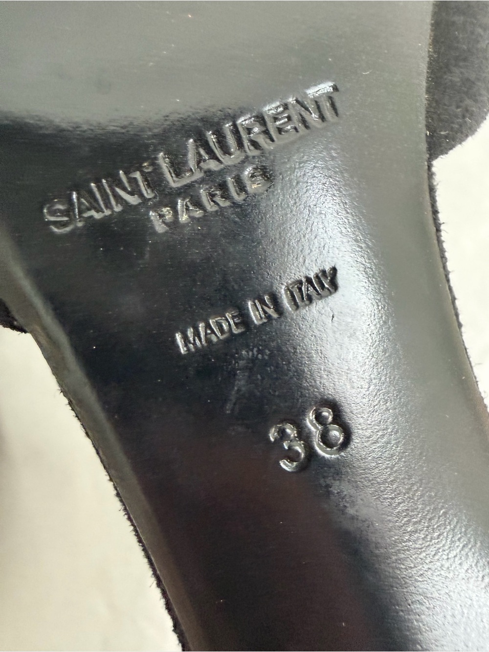 Saint Laurent Paris Black Suede D’Orsay Pointed-Toe Pumps Size 38 - Picture 3 of 4
